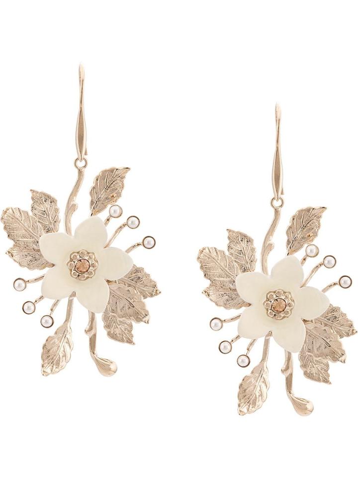 Etro Hanging Floral Earrings - Gold