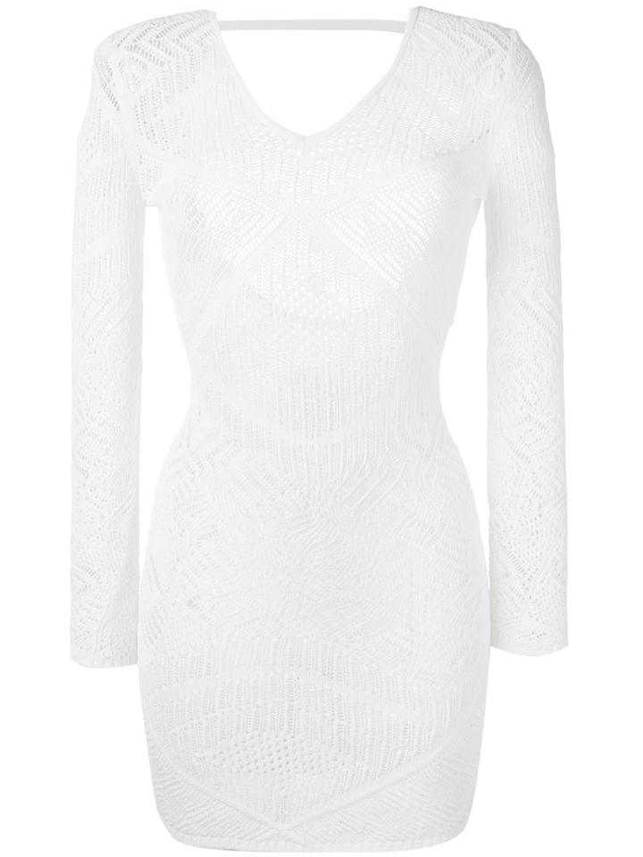 La Perla Embroidered Dress, Women's, Size: Small, White, Polyester/viscose
