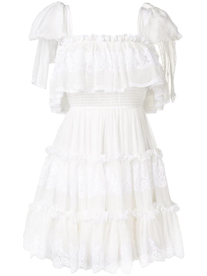 Dolce & Gabbana Ruffle Dress - White