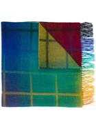 Paul Smith Check Knit Scarf - Blue