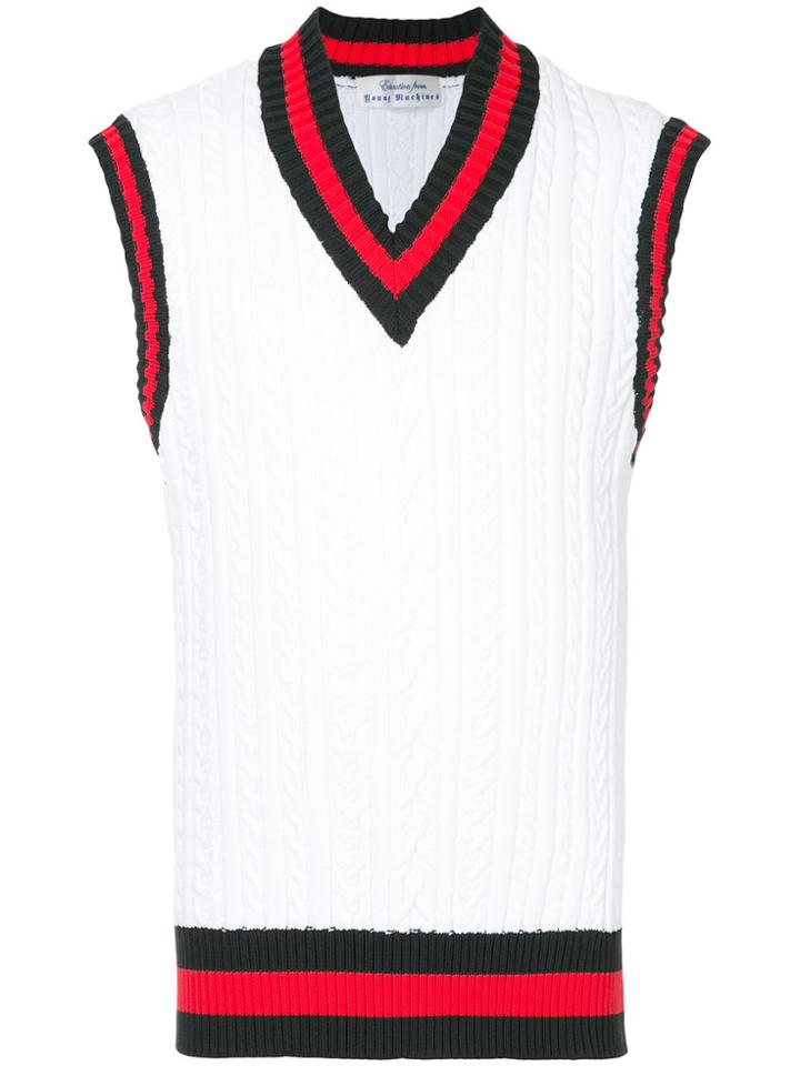 Education From Youngmachines Ribbed Contrast Vest - White