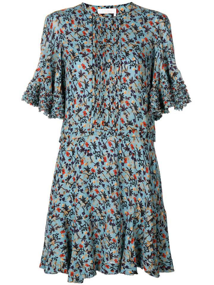 Chloé Floral-print Dress - Blue