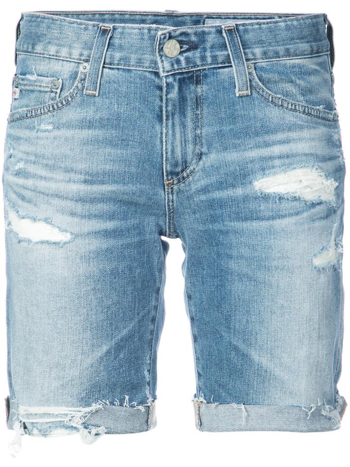 Ag Jeans Distressed Design Shorts - Blue