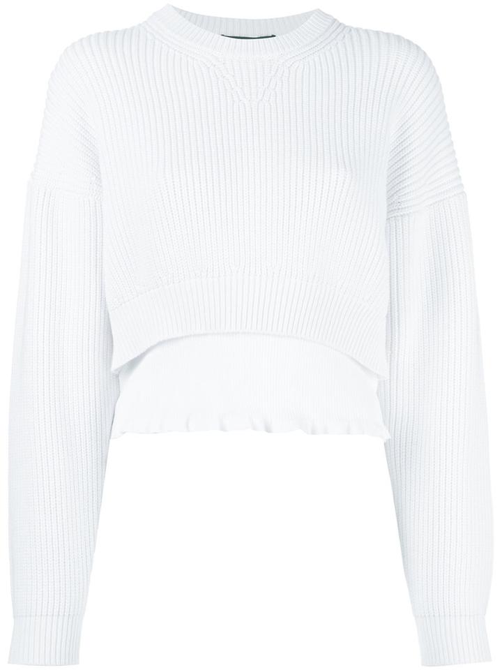 Alexander Wang Knitted Cropped Top, Women's, Size: Medium, White, Cotton/nylon