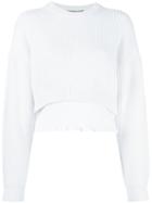 Alexander Wang Knitted Cropped Top, Women's, Size: Medium, White, Cotton/nylon