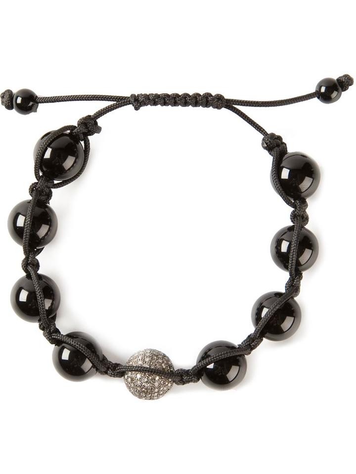 Christian Koban Shambhala Diamond Bracelet, Adult Unisex, Black, Sterling Silver