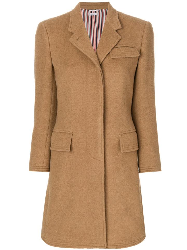 Thom Browne Classic Chesterfield Overcoat In Camel Hair - Nude &