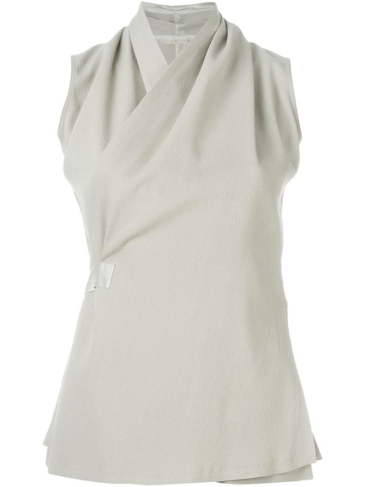 Rick Owens Shawl Collar Top, Women's, Size: 42, Grey, Spandex/elastane/viscose