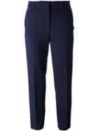 Msgm Straight-leg Trousers, Women's, Size: 40, Blue, Polyester/spandex/elastane/viscose