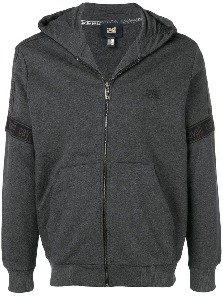 Cavalli Class Hooded Zipped Jacket - Grey