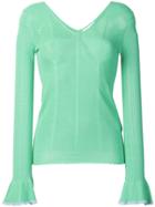 See By Chloé Embroidered Long-sleeve Blouse - Green