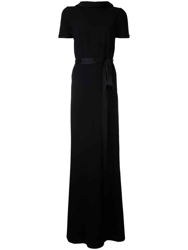 Paule Ka - Short Sleeve Gown - Women - Polyester/triacetate - 44, Black, Polyester/triacetate