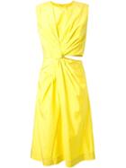 Jil Sander 'habotai' Dress, Women's, Size: 38, Yellow/orange, Silk/polyimide
