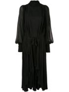 Ann Demeulemeester Chiffon Blouson Dress - Black