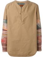 Missoni Patchwork Sleeve Shirt, Men's, Size: 50, Nude/neutrals, Cotton