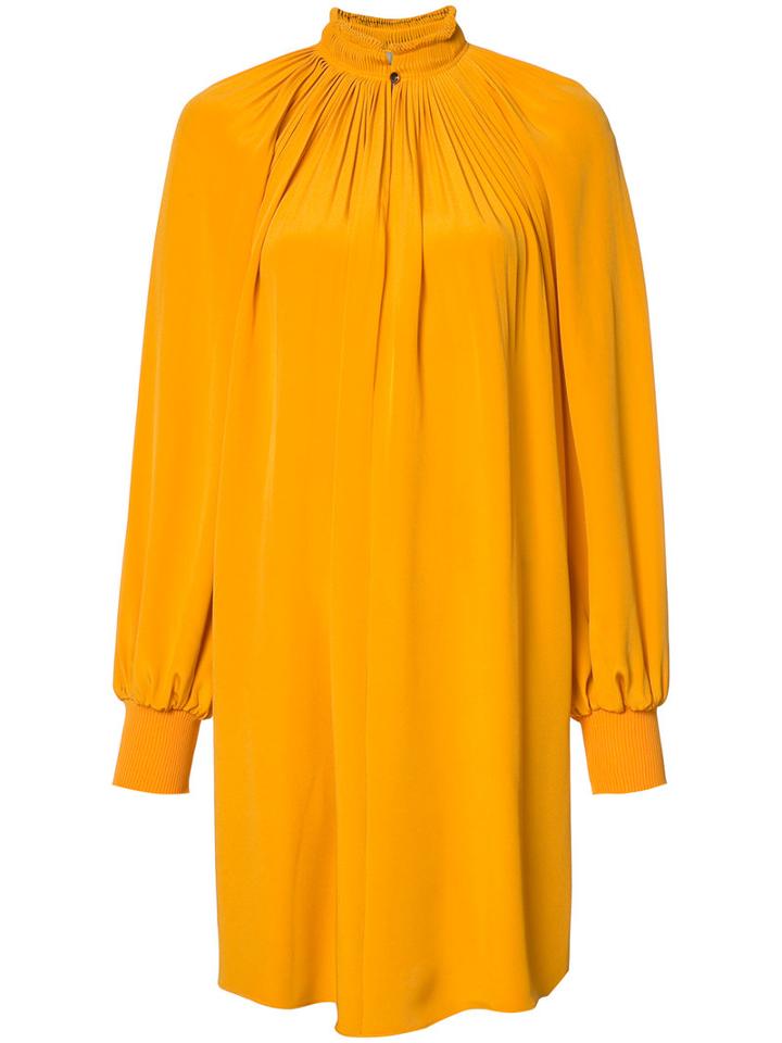 Tibi Edwardian Short Dress, Women's, Size: 4, Yellow/orange, Silk