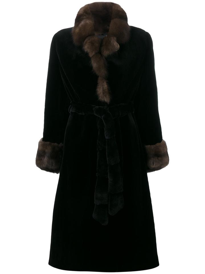 Liska Midi Coat, Women's, Size: Medium, Black, Mink Fur/sable