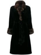 Liska Midi Coat, Women's, Size: Medium, Black, Mink Fur/sable