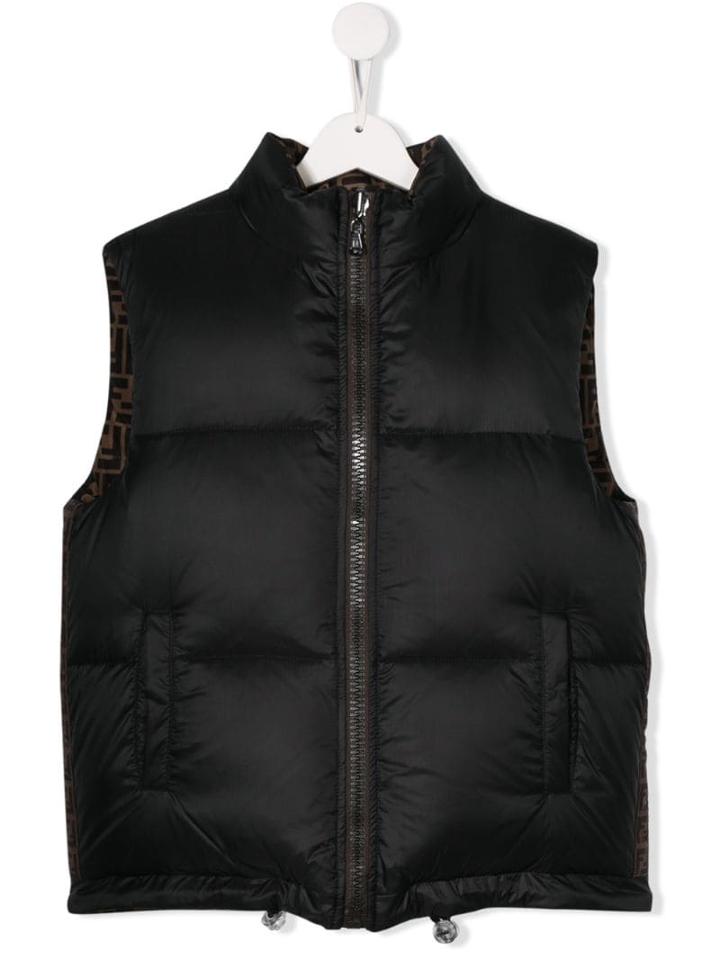 Fendi Kids Padded Gilet Jacket - Black