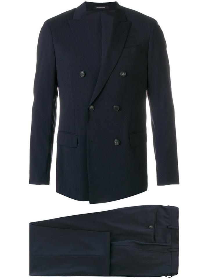 Emporio Armani Double-breasted Two-piece Suit - Blue