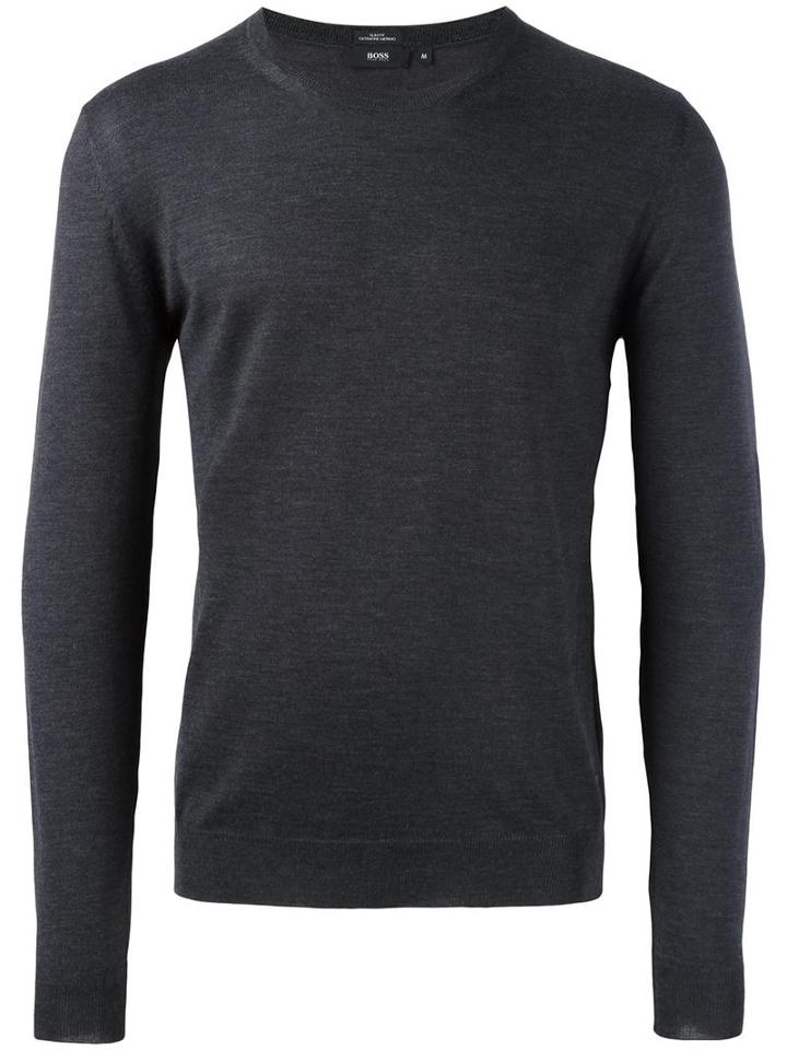 Boss Hugo Boss Crew Neck Jumper, Men's, Size: Medium, Grey, Virgin Wool