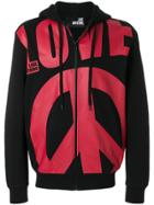 Love Moschino Oversized Slogan Zipped Front Hoodie - Unavailable