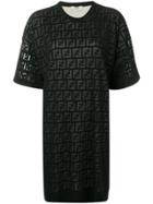 Fendi Inlaid Ff Logo T-shirt Dress - Black