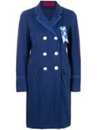 The Gigi Double Breasted Straight Coat - Blue