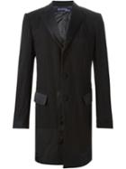 Junya Watanabe Comme Des Garçons Man Patchwork Coat, Men's, Size: Medium, Black, Silk/acrylic/nylon/other Fibres