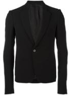 Rick Owens Singe Button Blazer, Men's, Size: 48, Black, Virgin Wool/viscose/cotton