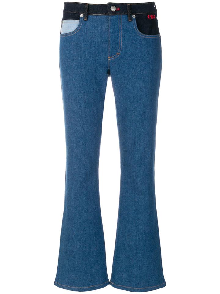 Sonia Rykiel Contrast Flared Jeans - Blue