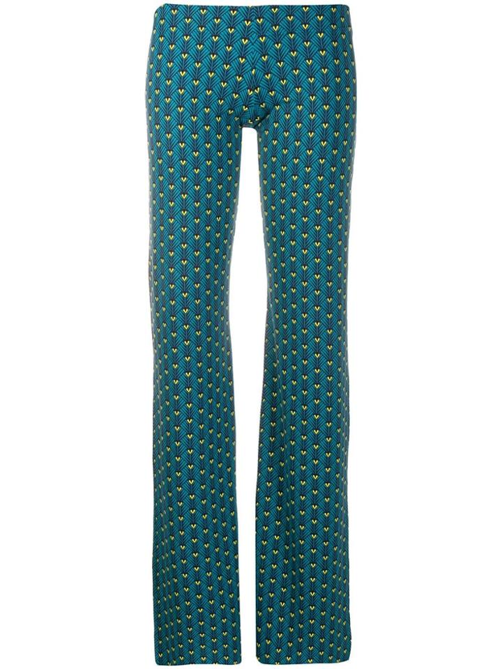 Fisico Geometric Print Trousers - Blue