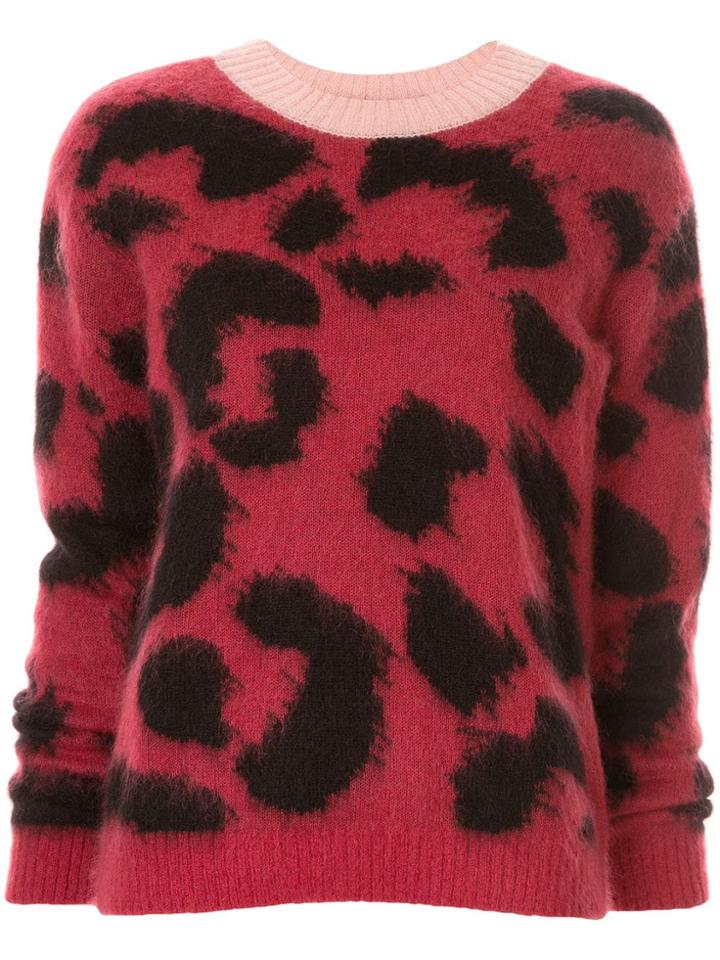 Être Cécile Leopard Printed Jumper - Red