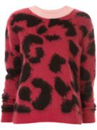 Être Cécile Leopard Printed Jumper - Red