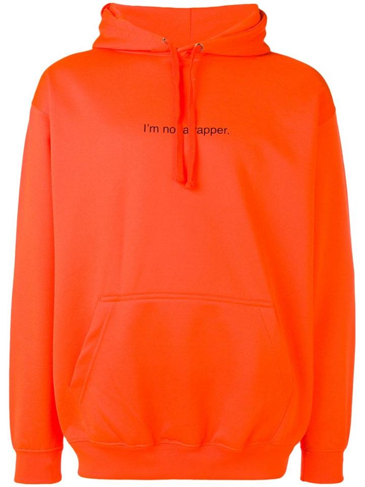 F.a.m.t. Slogan Print Hooded Sweatshirtd - Orange