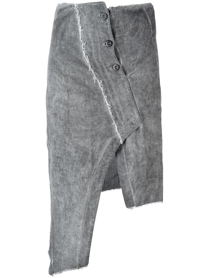 Lost & Found Rooms Buttoned Skirt, Women's, Size: Medium, Grey, Linen/flax