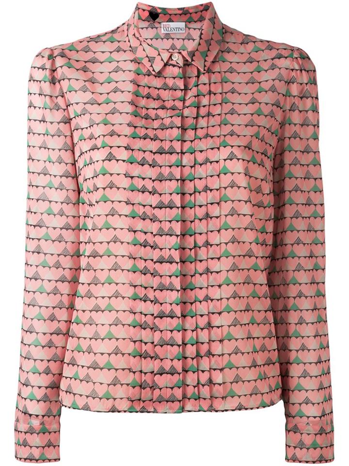 Red Valentino Heart Print Shirt - Pink & Purple