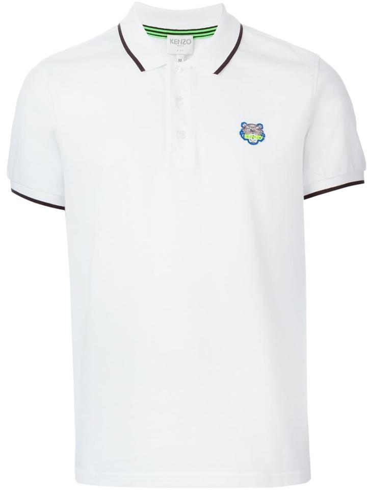 Kenzo 'tiger' Polo Shirt, Men's, Size: Xxl, White, Cotton