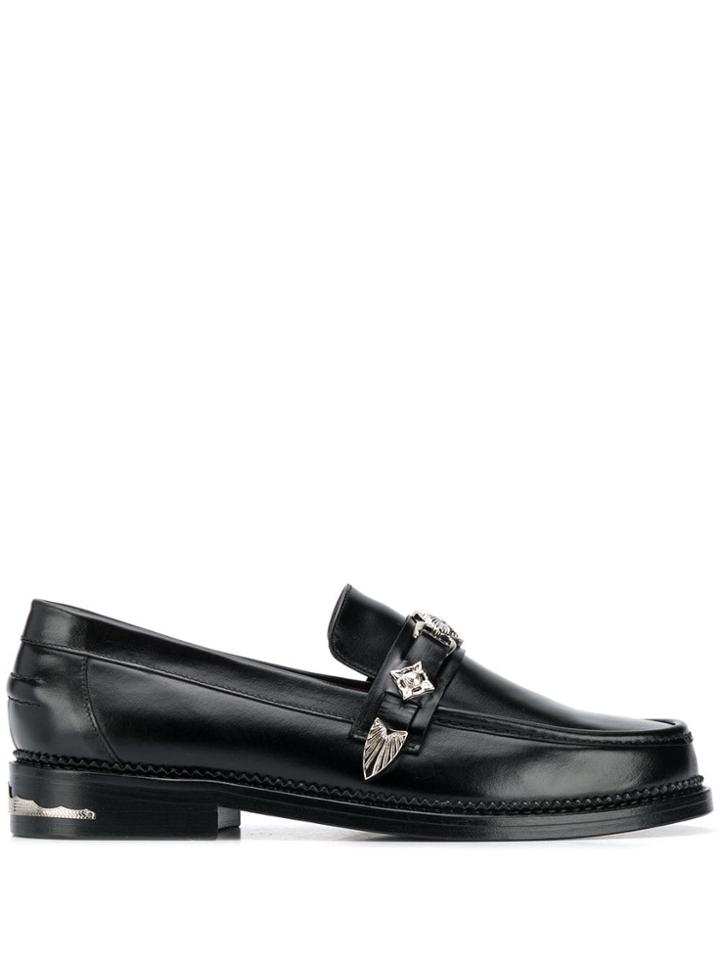 Toga Virilis Western Buckle Strap Loafers - Black