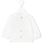 Pèqueno Tocon - Ribbed Round Neck Cardigan - Kids - Cotton - 9-12 Mth, White