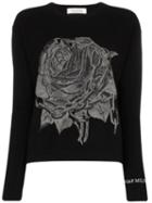 Valentino Rose Chain Intarsia Jumper - Black