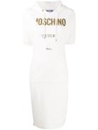 Moschino Logo Printed Hoodie Dress - White