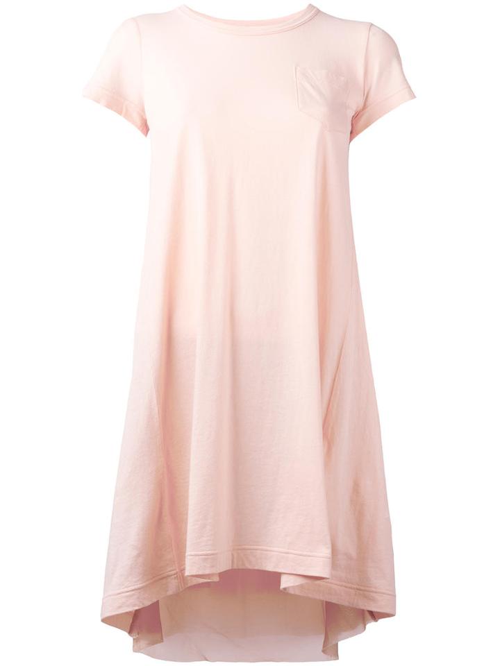 Sacai Cupro Insert Tunic T-shirt, Women's, Size: 1, Pink/purple, Cotton/cupro/polyester