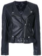 Diesel 'caspu' Biker Jacket, Women's, Size: Small, Black, Sheep Skin/shearling