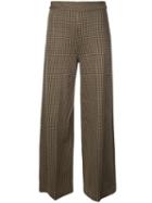 Rosetta Getty Flared Check Trousers - Brown