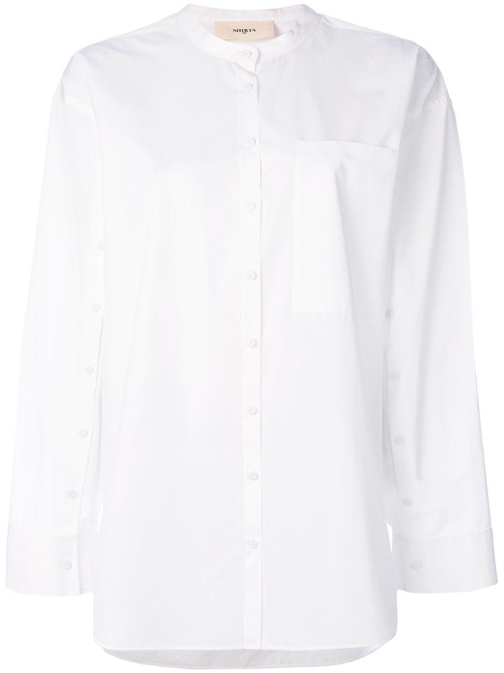 Ports 1961 Oversized Mandarin Collar Shirt - White