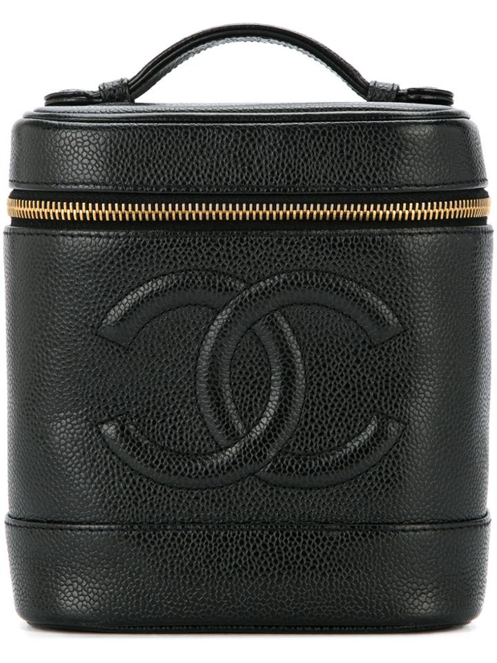 Chanel Vintage Logo Vanity Case - Black