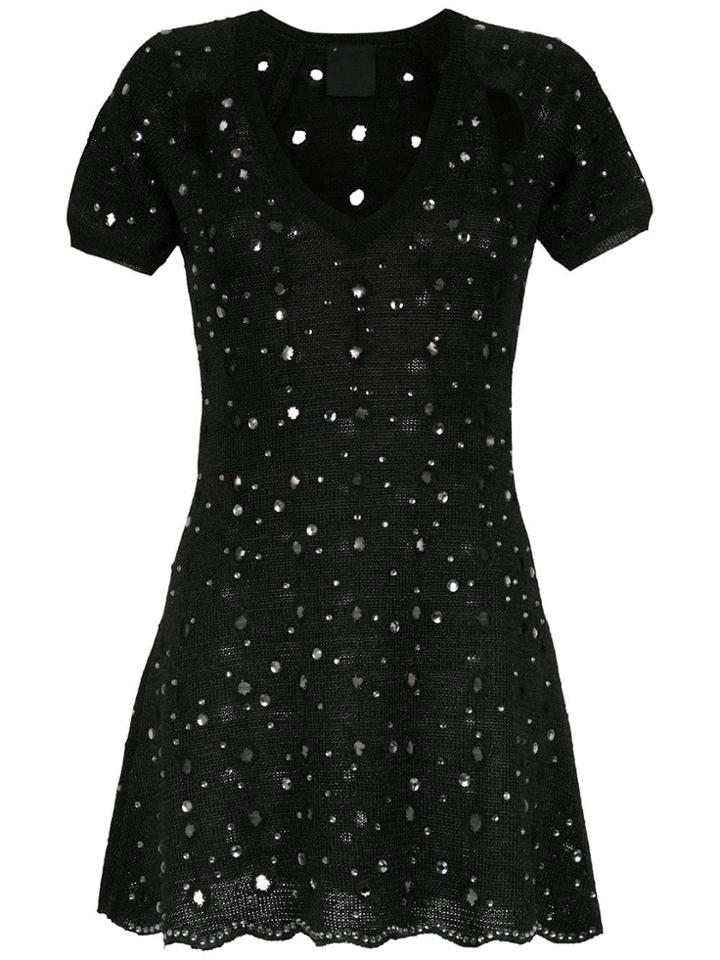 Andrea Bogosian Apliqué Knitted Dress - Black