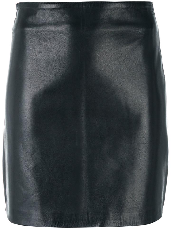 Manokhi - Fitted Leather Skirt - Women - Leather/polyester/viscose - 36, Black, Leather/polyester/viscose