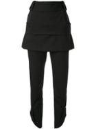 Kitx Ember Skirt-layer Trousers - Black